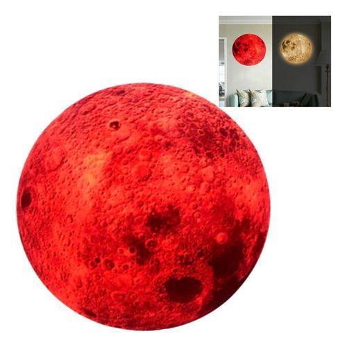 Imagem de Super Lua 20cm Vermelha (red) - Adesivo Fosforescente Brilha no Escuro - Decoração Quarto Infantil