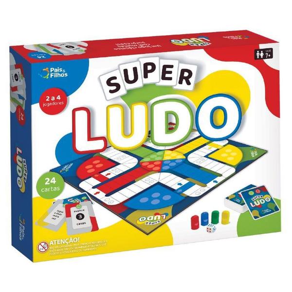 Imagem de Super Ludo Jogo Tabuleiro Mesa Brinquedo 27 Cartas