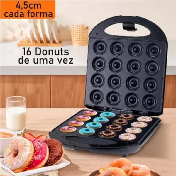 Imagem de Super Máquina De Mini Donuts Elétrica Portatil 16 Furos 110V