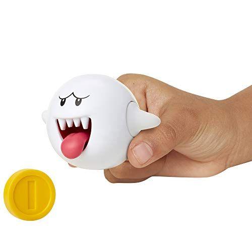 Imagem de Super MARIO Action Figure 4 Inch Boo Collectible Toy com Acessório de Moeda, Branco (72684)