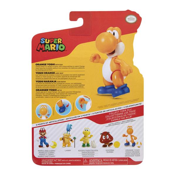 Imagem de SUPER MARIO Action Figure 4 Inch Orange Yoshi Collectible Toy with Egg Accessory , Yellow