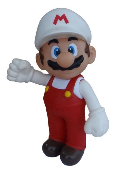 Imagem de Super Mario Branco Fire Bros 64 Original Boneco Grande 23 Cm