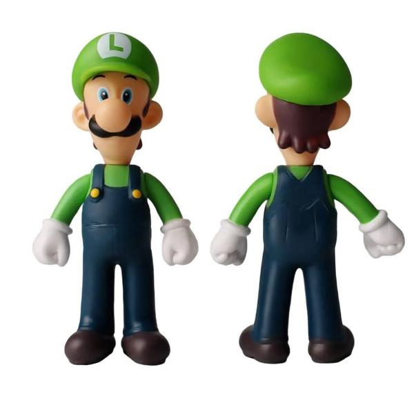 Imagem de Super Mario Bros - Conjunto com 3 Figuras de Ação (14cm) - Luigi, Yoshi e Cogumelo