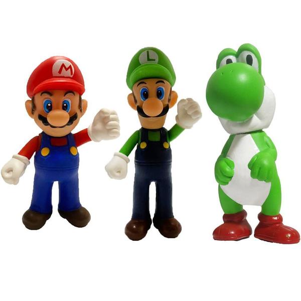 Imagem de Super Mario, Luigi E Yoshi - Kit Com 3 Bonecos