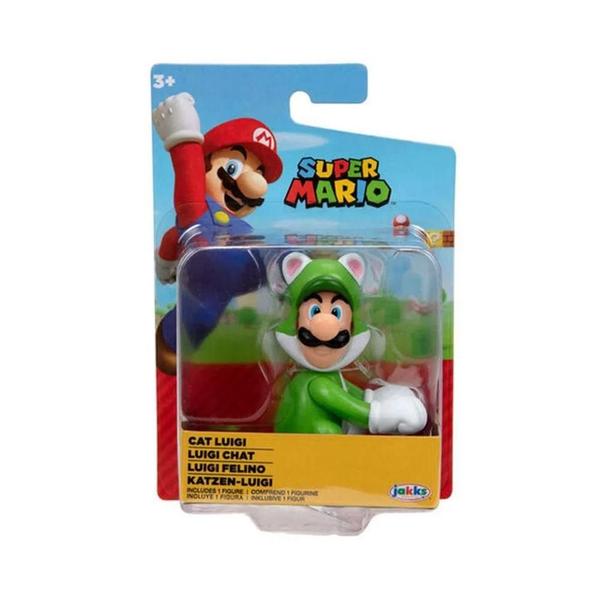 Imagem de Super Mario Mini Boneco Colecionável Luigi Felino - Candide