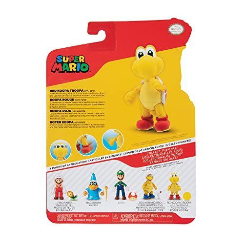 Imagem de SUPER MARIO Nintendo Action Figures Poseable Articulado 4 Polegadas Red Koopa Troopa Collectible Toys with Coin Accessory, Perfect for Kids & Collectors Alike! para idades 3+