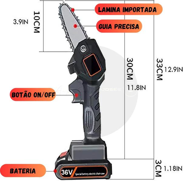 Imagem de SUPER Mini Moto Serra A Bateria Mini Serra Eletrica 24v Bivolt 110v/220v.