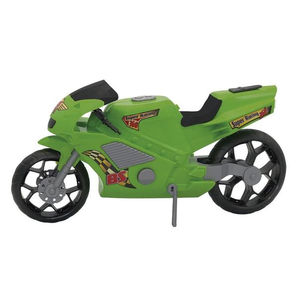 Imagem de Super Moto Esportiva Verde Brinquedo Design Realista Criança