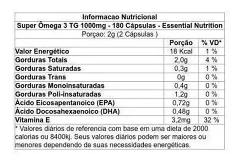 Imagem de Super Ômega-3 TG 1000mg 180 Cápsulas Essential Nutrition