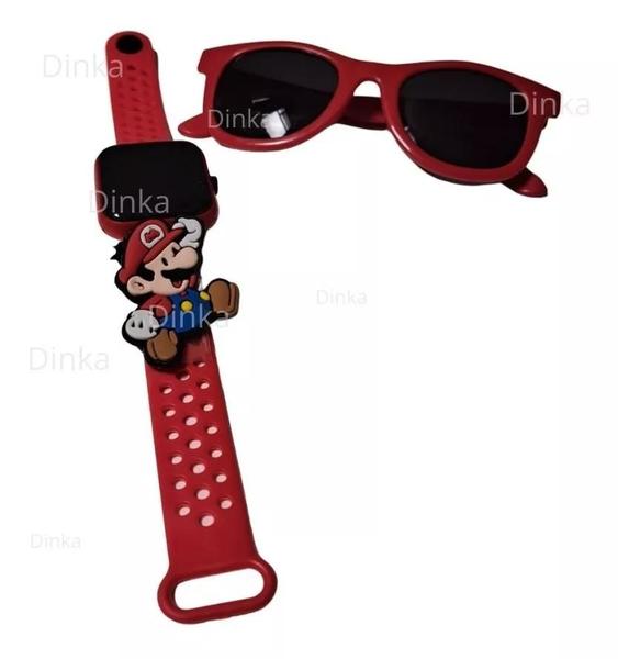 Imagem de Super Relogio Digital Mario Bros  Oculos Escuro Vermelho