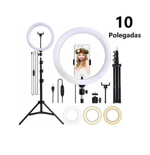 Imagem de Super Ring Light Led 10 Polegadas 26Cm Com Tripé 2M