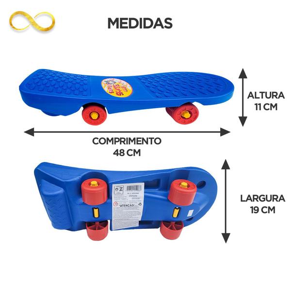 Imagem de Super Skate Infantil Para Crianças De Plástico Suporta até 20Kg