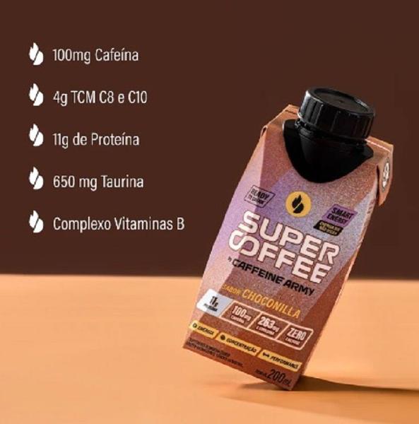 Imagem de Supercoffee Bebida Pronta de Choconilla de 200 ml com 02 unidades- Caffeine Army