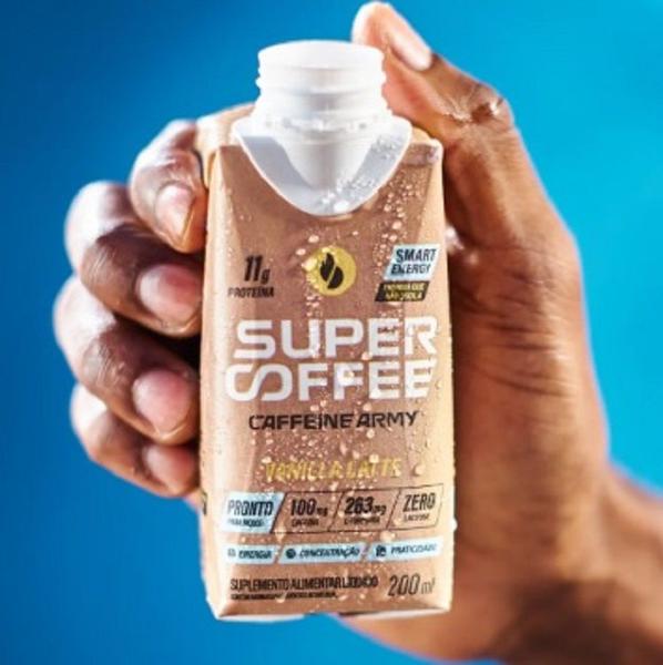 Imagem de Supercoffee Bebida Pronta de  Vanilla Latte  (Baunilha) de 200 ml com 02 unidades- Caffeine Army