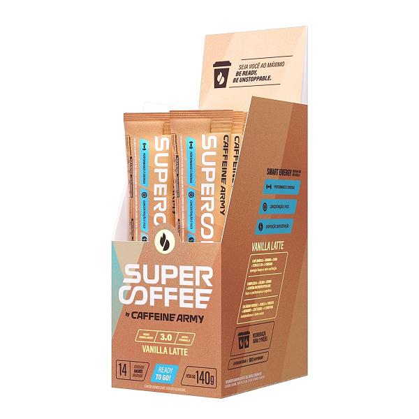 Imagem de Supercoffee To Go 14 Sachês Sabor Vanilla Latte Energia e Foco Caffeine Army