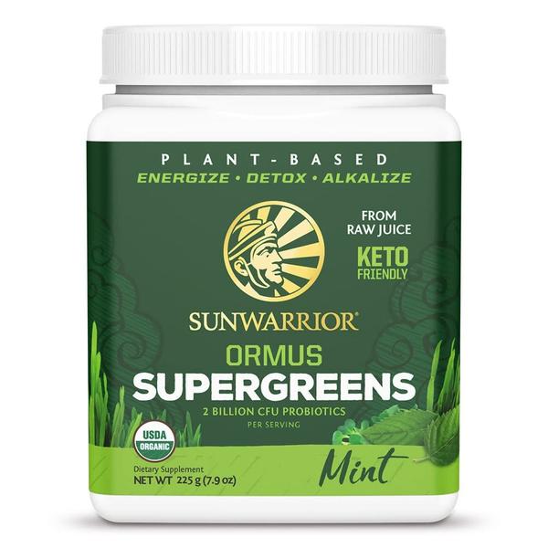 Imagem de Supergreens em pó Sunwarrior Vegan Organic Mint 45 porções