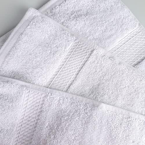 Imagem de Superior Solid Egyptian Cotton Bath Towel Set, 30 "x 55", Branco, 2 Peças