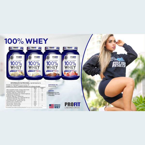 Imagem de Suplemento 100% Whey Concentrate Morango 900G Profit