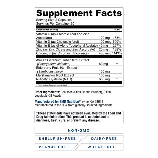 Imagem de Suplemento 1MD Nutrition BreathemD Lung Respiratory Support