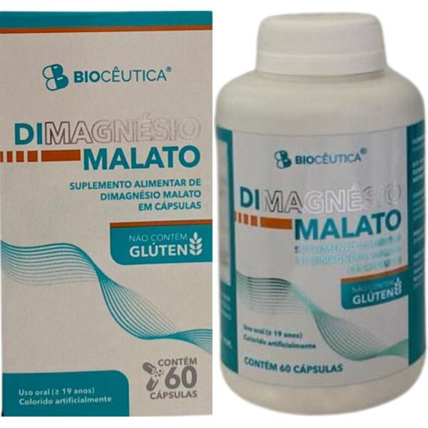 Imagem de Suplemento Alimentar Biocêutica DiMagnésio Malato Pote 60 Cápsulas Kit Promocional 2 Unidades