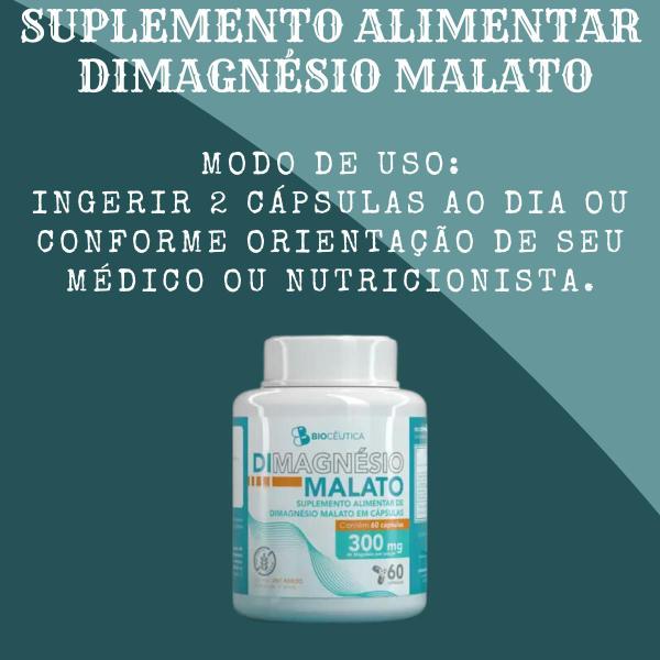 Imagem de Suplemento Alimentar Biocêutica DiMagnésio Malato Pote 60 Cápsulas Kit Promocional 8 Unidades