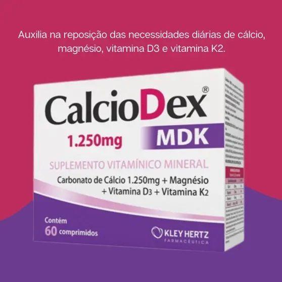 Imagem de Suplemento Alimentar Calciodex MDK 1250mg C/60CPR-Kley Hertz