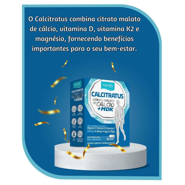 Imagem de Suplemento Alimentar Calcitratus MDK Equaliv 30 Comprimidos