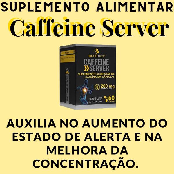 Imagem de Suplemento Alimentar de Cafeína Biocêutica Caffeine Server Pote 60 Cápsulas Kit Promocional 11 Unidades