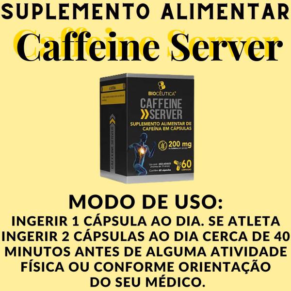 Imagem de Suplemento Alimentar de Cafeína Biocêutica Caffeine Server Pote 60 Cápsulas Kit Promocional 2 Unidades