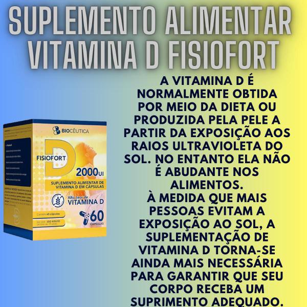 Imagem de Suplemento Alimentar de Vitaminas D Biocêutica Fisiofort D 2000ui Pote 60 Cápsulas 10 Unidades