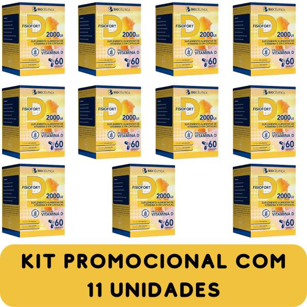 Imagem de Suplemento Alimentar de Vitaminas D Biocêutica Fisiofort D 2000ui Pote 60 Cápsulas 11 Unidades