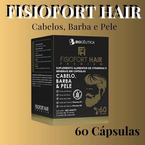Imagem de Suplemento Alimentar de Vitaminas e Minerais Biocêutica Fisiofort Hair Cabelo, Barba e Pele Pote 60 Cápsulas 60 Unidades
