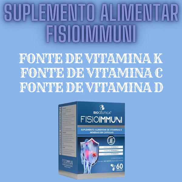 Imagem de Suplemento Alimentar de Vitaminas e Minerais Biocêutica Fisioimmuni Pote 60 Cápsulas Kit Promocional 10 Unidades