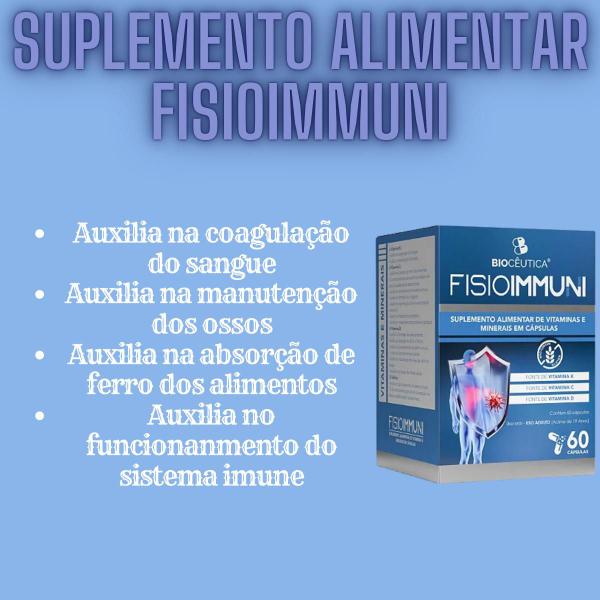 Imagem de Suplemento Alimentar de Vitaminas e Minerais Biocêutica Fisioimmuni Pote 60 Cápsulas Kit Promocional 10 Unidades