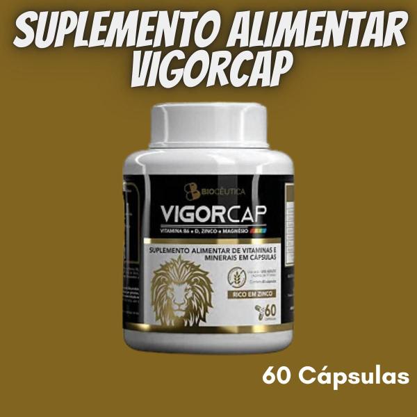 Imagem de Suplemento Alimentar de Vitaminas e Minerais Biocêutica Vigorcap Pote 60 Cápsulas Kit Promocional 11 Unidades