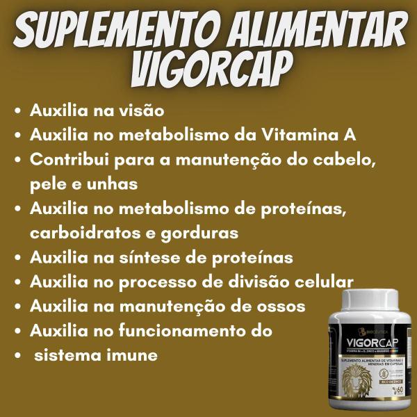 Imagem de Suplemento Alimentar de Vitaminas e Minerais Biocêutica Vigorcap Pote 60 Cápsulas Kit Promocional 12 Unidades