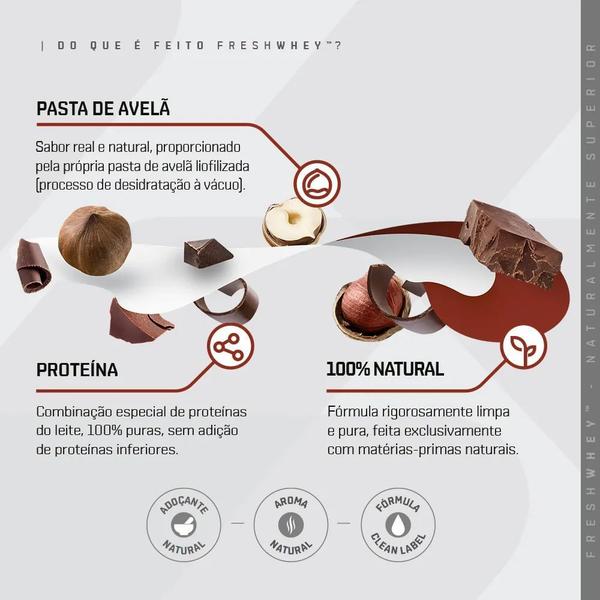 Imagem de Suplemento Alimentar em Pó Dux Fresh Whey 20g de Proteína Sabor Chocolate e Avelã 900g