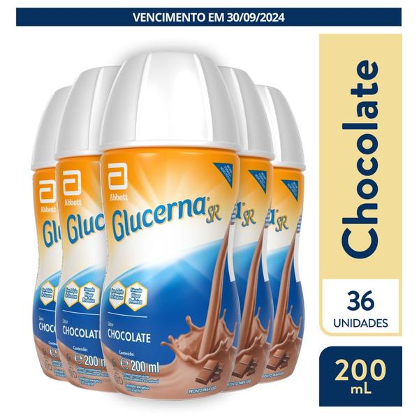 Imagem de Suplemento Alimentar Glucerna SR Chocolate 200ml - Kit 36 Uni.