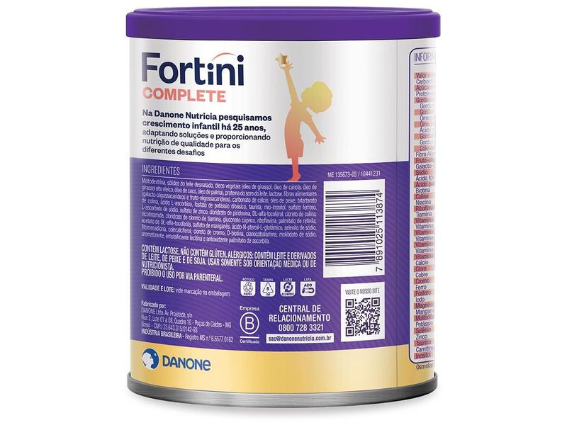 Imagem de Suplemento Alimentar Infantil Fortini Baunilha Complete 800g