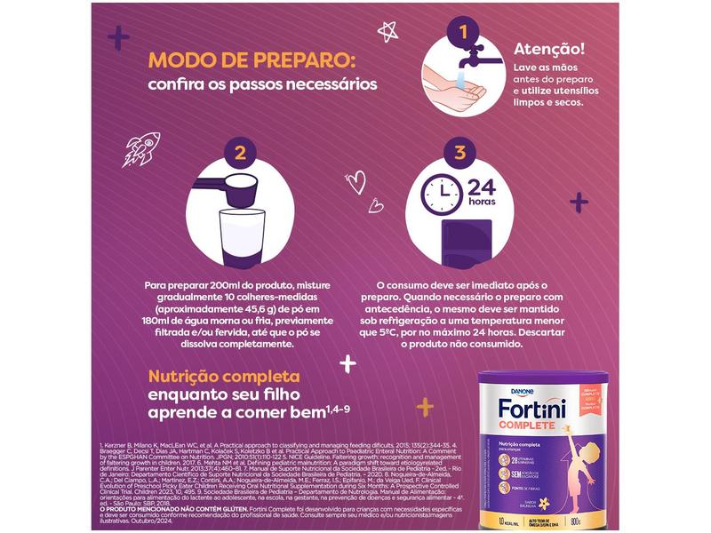 Imagem de Suplemento Alimentar Infantil Fortini Baunilha Complete 800g