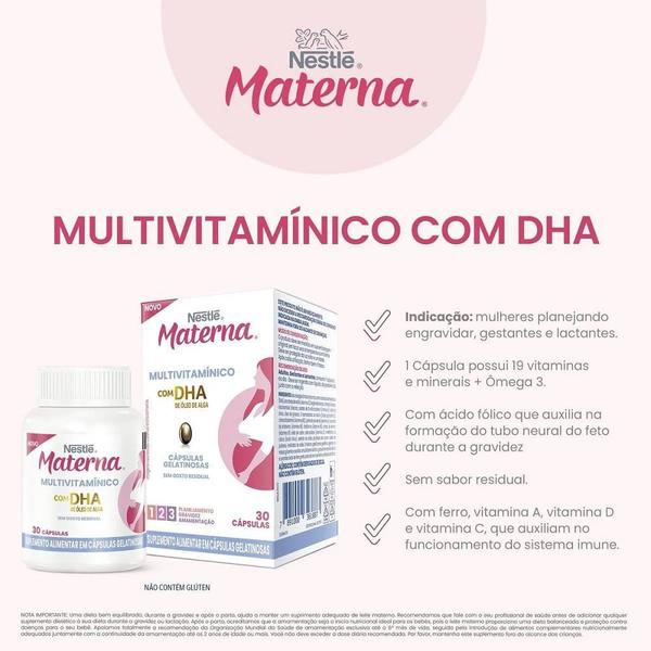 Imagem de Suplemento Alimentar Materna Multivitamínico Com DHA 60 Cápsulas