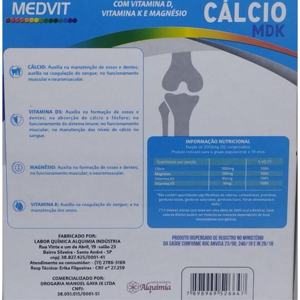 Imagem de Suplemento Alimentar Medvit Cálcio MDK com 70 Comprimidos