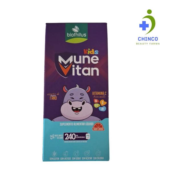 Suplemento Alimentar Munevitan Kids Laranja 240Ml Biofhitus Imagem de Suplemento Alimentar Munevitan Kids Laranja 240Ml Biofhitus
