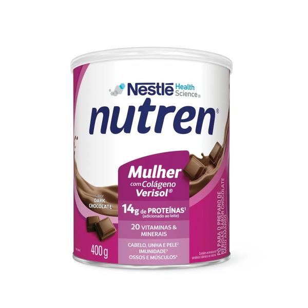 Suplemento Alimentar Nutren Para Mulheres Com Colágeno Sabor Dark Chocolate 400g Nestlé Imagem de Suplemento Alimentar Nutren Para Mulheres Com Colágeno Sabor Dark Chocolate 400g Nestlé