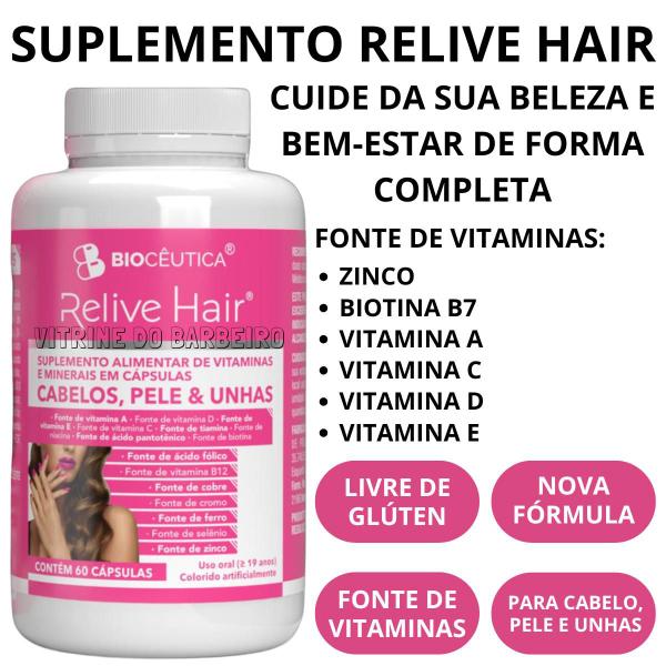 Imagem de Suplemento Alimentar Para Cabelo Relive Hair 60 Cápsulas!!!!