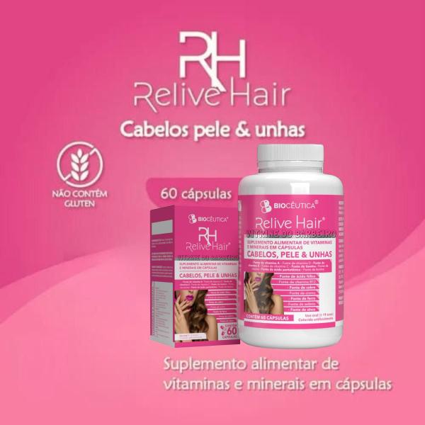 Imagem de Suplemento Alimentar Relive Hair 60 Cápsulas Para Cabelo!!!!