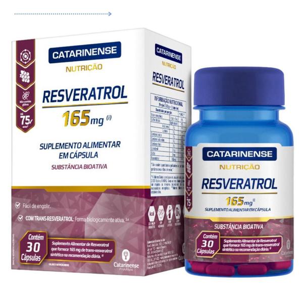 Imagem de Suplemento alimentar Resveratrol 165mg 30 cápsulas - Catarinense Pharma