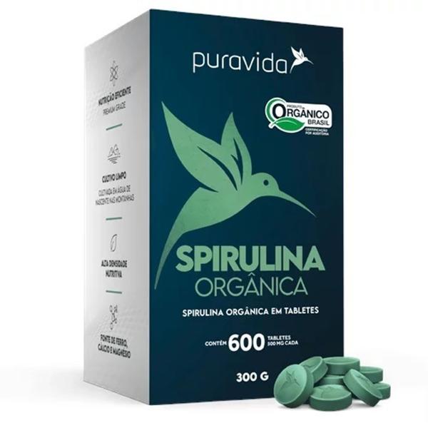 Imagem de Suplemento Alimentar Spirulina Premium Orgânica de 500 mg com 600 Tabletes de 300g-Pura Vida