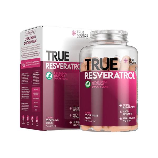 Suplemento Alimentar True Resveratrol 450mg 30 Capsulas True Source Imagem de Suplemento Alimentar True Resveratrol 450mg 30 Capsulas True Source