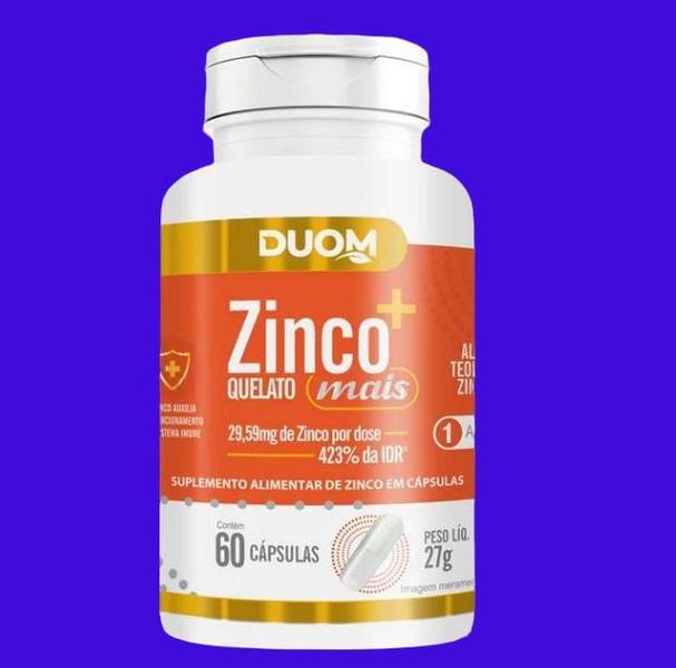 Imagem de Suplemento Alimentar Vitamina Zinco Mais 60 Cps 27g  Duom